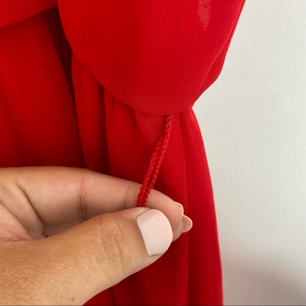 By & By Red High Halter Neck Mini Dress Women's Size XL - Picture 4 of 9